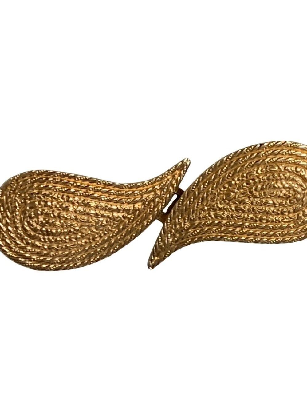 vintage designer gay boyer goldtone swirl paisley belt buckle